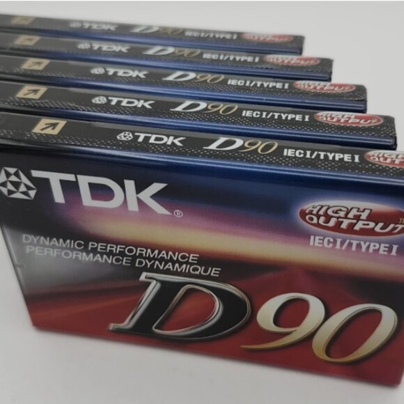 5 pk TDK D90 Blank Audio Cassette Tapes High Output ICEI/Type I BRAND NEW SEALED - Picture 7 of 7
